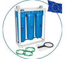 AQUAFILTER  20" Система з 3-х корпусів Big Blue для під'єднання до трубопровіду