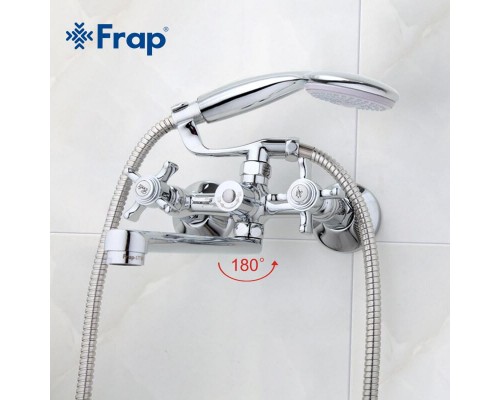 Змішувач для ванни FRAP F2224  двовент. довг. пл. вилив лат. корпус (хром)