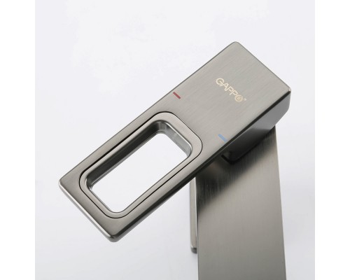 Змішувач для умивальника Gappo G1017-9 одноваж. лит. вилив лат. гайка Ø35 (сірий Gungrey)