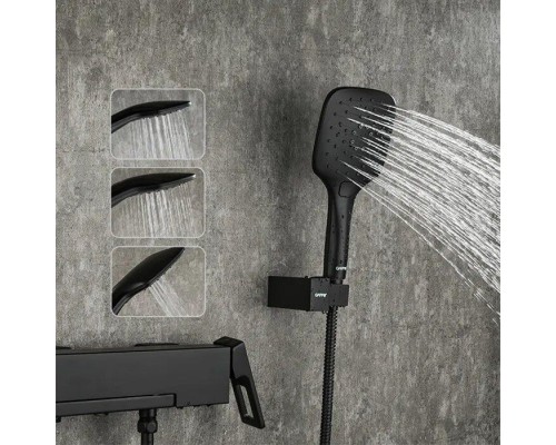 Змішувач для ванни Gappo G3217-6 одноваж. кор. поворот.  вилив лат. Ø35 (чорний)