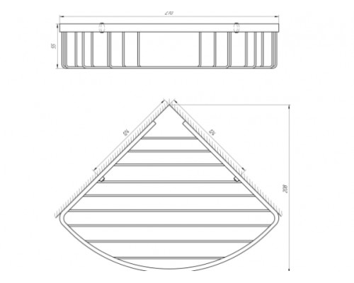 Поличка кутова TOPAZ 4114