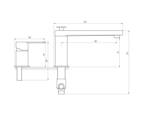Змішувач для ванни TOPAZ SARDINIA TS 08111-H19-BB