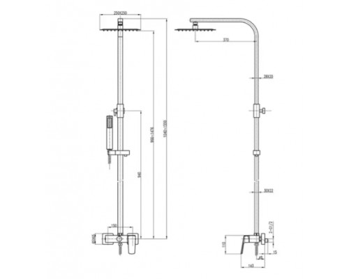 Душова система TOPAZ LEXI TL 21702-H57-BL
