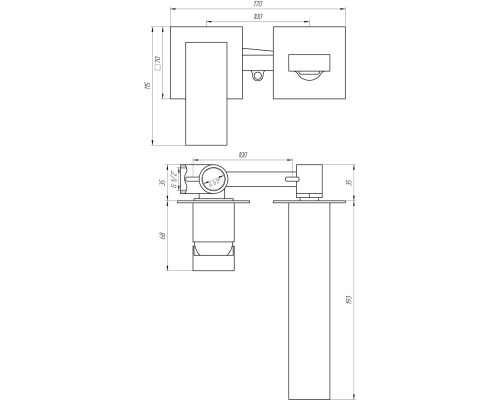 Змішувач для умивальника TOPAZ ODISS TO 18235-H66