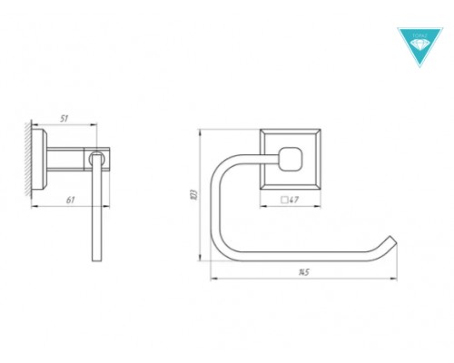 Тримач туалетного паперу TOPAZ TКВ 9916