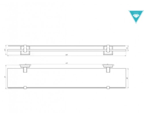 Полиця TOPAZ TKB 9927 скло с бортиком