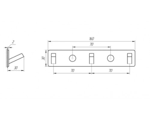 Планка з гачками TOPAZ TKB 9385-3