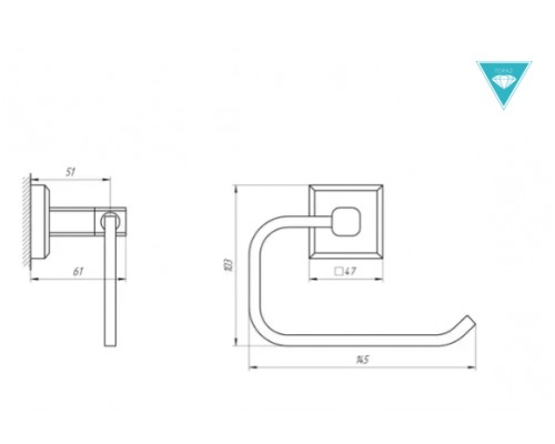 Тримач туалетного паперу TOPAZ TКВ 9916-BL чорний