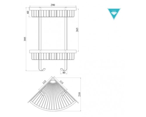 Поличка кутова TOPAZ 4115-2