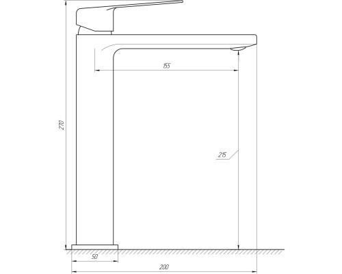 Змішувач для умивальника високий TOPAZ ODISS TO 18203-H52-WW
