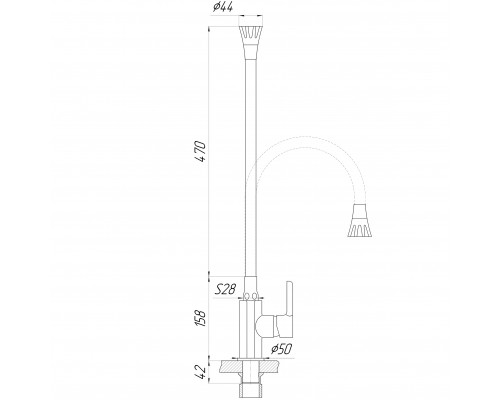 Змішувач для кухні Domino PRESTIGE DPS-203SA-B01