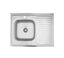 Кухонна мийка накладна Kroner KRP Satin - 6080L (0,6 мм)