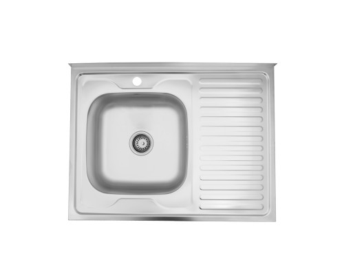 Кухонна мийка накладна Kroner KRP Satin - 6080L (0,6 мм)