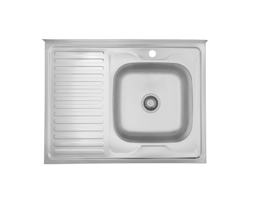 Кухонна мийка накладна Kroner KRP Satin - 6080R (0,6 мм)