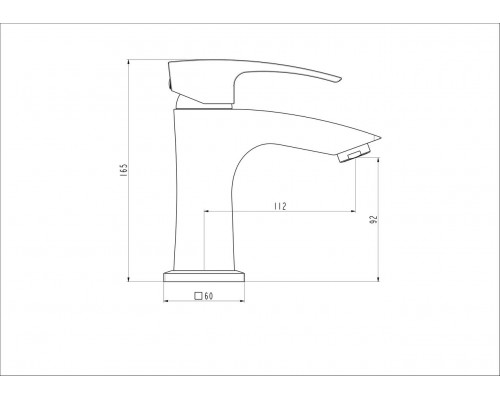 Змішувач для умивальника Gappo G1007 одноваж. лит. вилив лат. гайка Ø35 (хром)