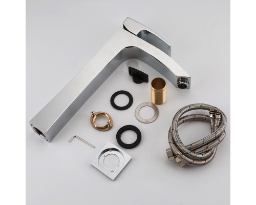 Змішувач для умивальника Gappo G1007-11 високий одноваж. лит. вилив  лат. гайка Ø35 (хром)