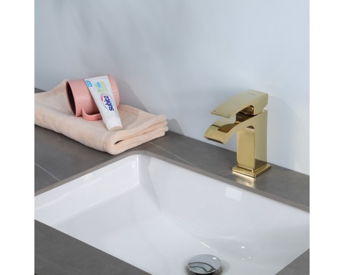 Змішувач для умивальника Gappo G1007-3 одноваж. лит. вилив лат. гайка Ø35 (золото)