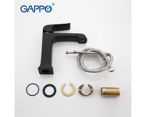 Змішувач для умивальника Gappo G1050  одноваж. лит. вилив лат. гайка Ø35 (чорний)