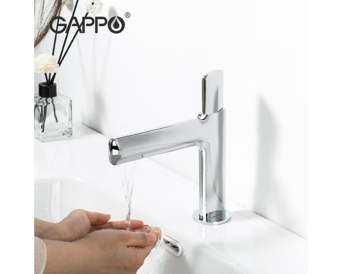 Змішувач для умивальника Gappo G1052-80 одноваж. лит. вилив лат. гайка (хром)