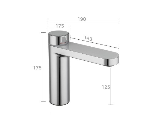 Змішувач для умивальника Gappo G1095-1 натискний лит. вилив лат. (хром)