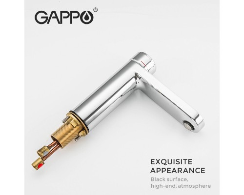 Змішувач для умивальника Gappo G1095-1 натискний лит. вилив лат. (хром)
