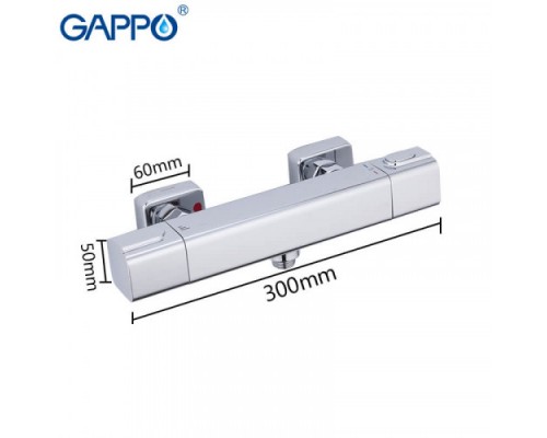 Змішувач для душу Gappo G2091  термостат лат. (хром)