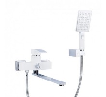 Змішувач для ванни Gappo G2207-7 одноваж. довг. поворот. вилив лат. Ø35 (білий/хром)