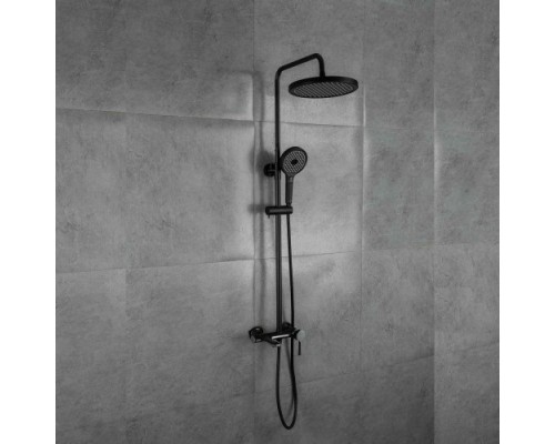 Душова система Gappo G2403-6 3х функц. лат. Ø40 (чорний+хром)