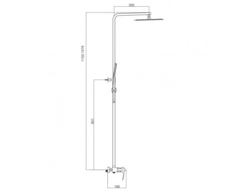 Душова система Gappo G2407-20 3х функц. одноваж. лат. Ø35 (хром)