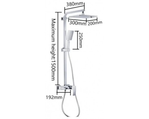 Душова система Gappo G2407-30 3х функц. одноваж. водоспад лат. Ø35 (білий/хром