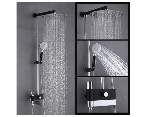 Душова система Gappo G2481 3х функц. одноваж. лат. Ø35 (чорний/хром)