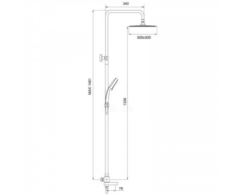 Душова система Gappo G2499-40 термостат 3х функц. лат. (сатин)