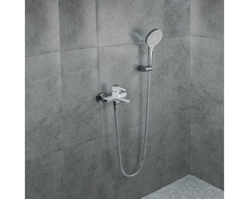 Змішувач для ванни Gappo G3203-8 з кор. гусаком Ø40 (білий+хром)