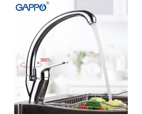 Змішувач для кухні Gappo G4136 одноваж. вис. вилив лат. гайка Ø35 (хром)