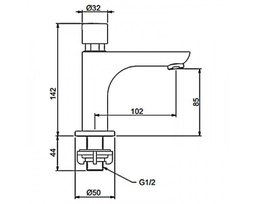 МОНОкран  Gappo G5148 лит. вилив лат. гайка (білий/хром)