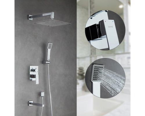 Душова система Gappo G7102 вбуд. 3х функц. одноваж. лат. Ø35 (хром)