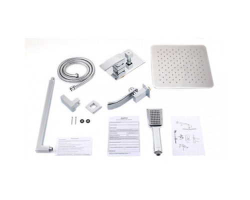 Душова система Gappo G7107 вбудована 3х функц. плоск. аератор одноваж. лат. Ø35 (хром)