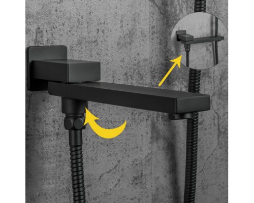 Душова система Gappo G7117-6 вбуд. 3х функц. одноваж. лат. Ø35 (чорний)