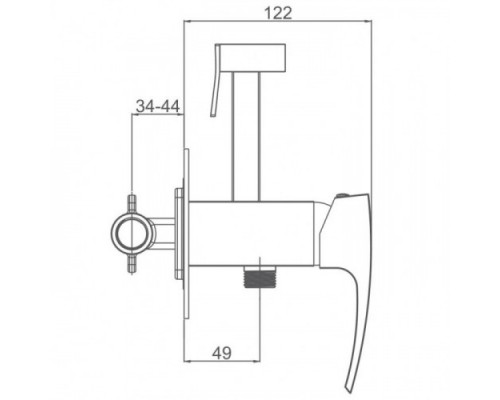 Гігієнічний душ Gappo G7207-6 вбудований одноваж. лат. Ø35 (чорний)