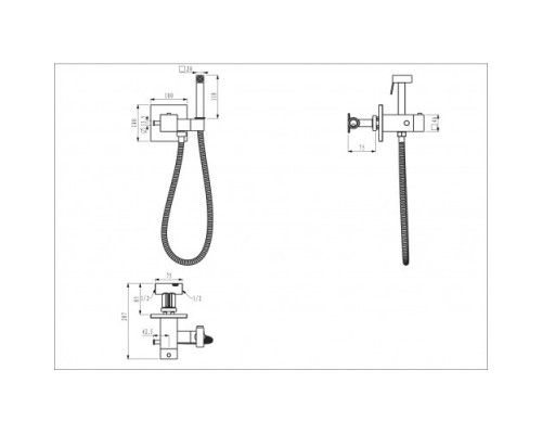 Гігієнічний душ Gappo G7207-60 термостат вбуд. одноваж. лат. (чорний)
