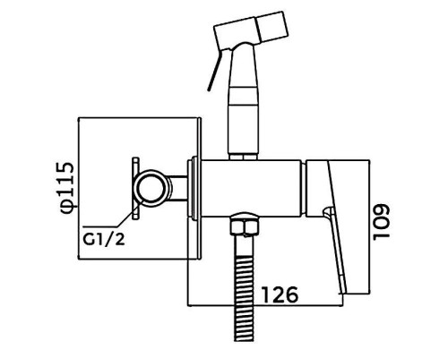 Гігієнічний душ Gappo G7299-30 вбуд. нерж. сталь Ø35 (сатин)