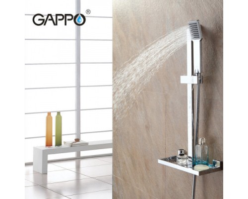 душ стійка Gappo G8010 + комплект (мильниця, лійка, шланг)