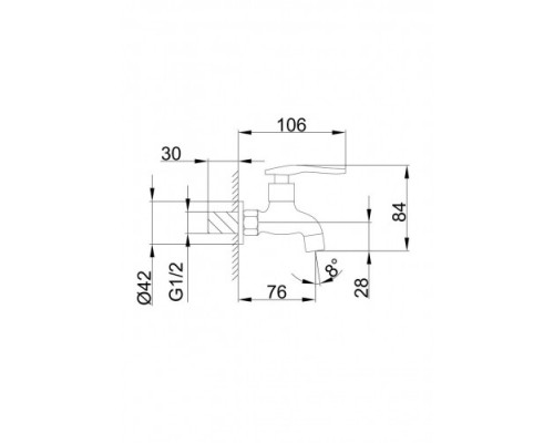 МОНО кран водорозбірний водорозбірний лат. FRAP F521  НАСТІНКА (хром)