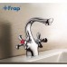 Змішувач для умивальника FRAP F10731-B двовент. литий гусак гайка (хром)
