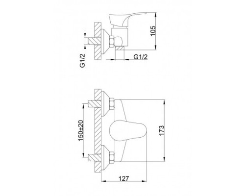 Змішувач для душу FRAP F2014-B  одноваж. (хром)