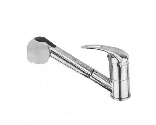 Змішувач для кухні FRAP F6002-B одноваж. з висувним виливом шпилька (хром)