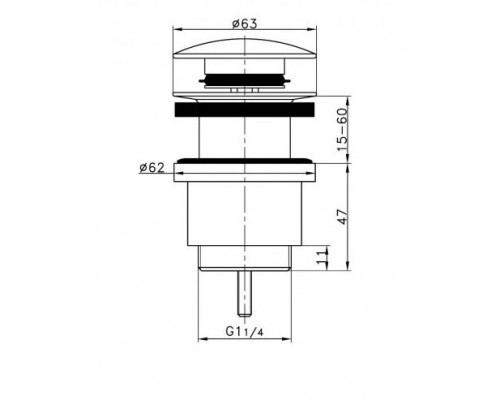 Донний клапан клапан преміум автомат Ø41мм  FRAP 62-7 (чорний)