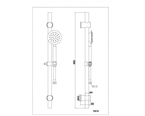 Душова стійка стійка з нерж.сталі F8016  66см       FRAP