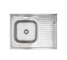 Кухонна мийка накладна Kroner KRP Polierte - 6080L (0,6 мм)