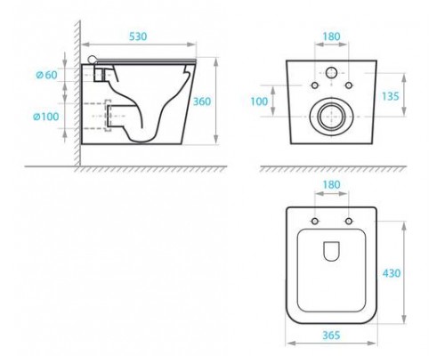 Унітаз підвісний Koller&Pool KVADRO KR-0530-RW з сидінням Soft-close